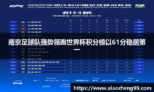 南京足球队强势领跑世界杯积分榜以61分稳居第一